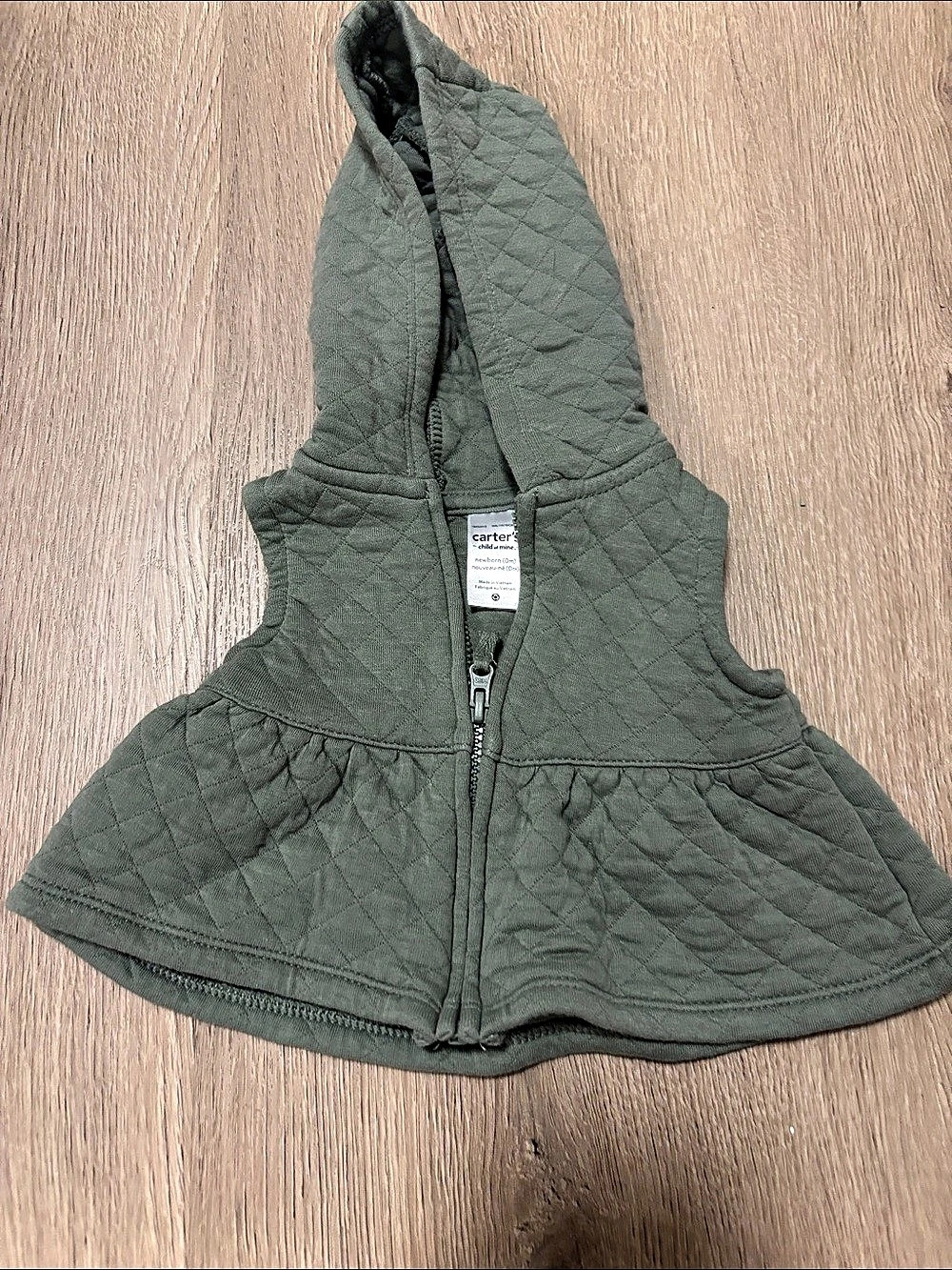 Carter's Baby Quilted Hooded Vest in Green Size 9M